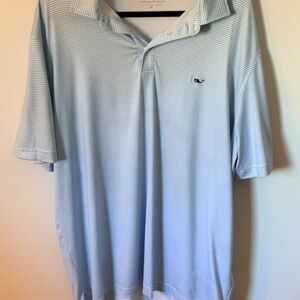 Vineyard Vines Light Blue Micro-Stripe Polo Shirt